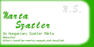 marta szatler business card