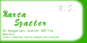 marta szatler business card